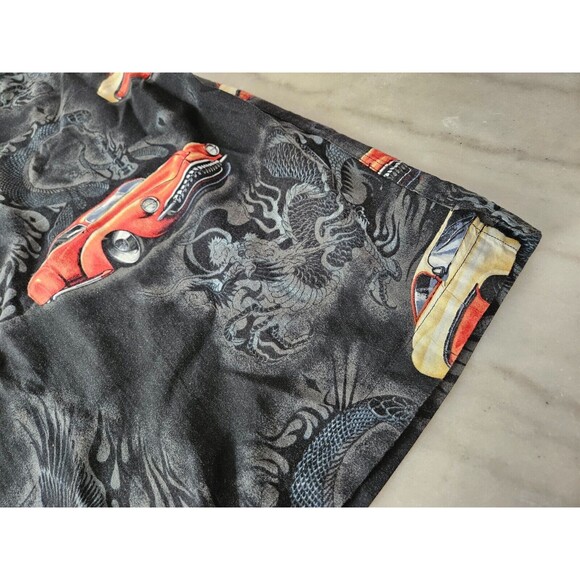 NORTH RIVER Men's Button-Up Cars Black Short Sleeve Cars Shirt  Size Large - Picture 7 of 11